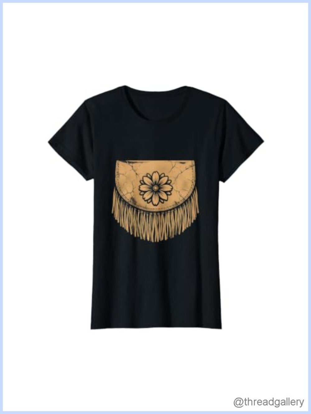 Vintage Western Saddle Bag Fringe Graphic Tee Cowgirl Rodeo Shirt